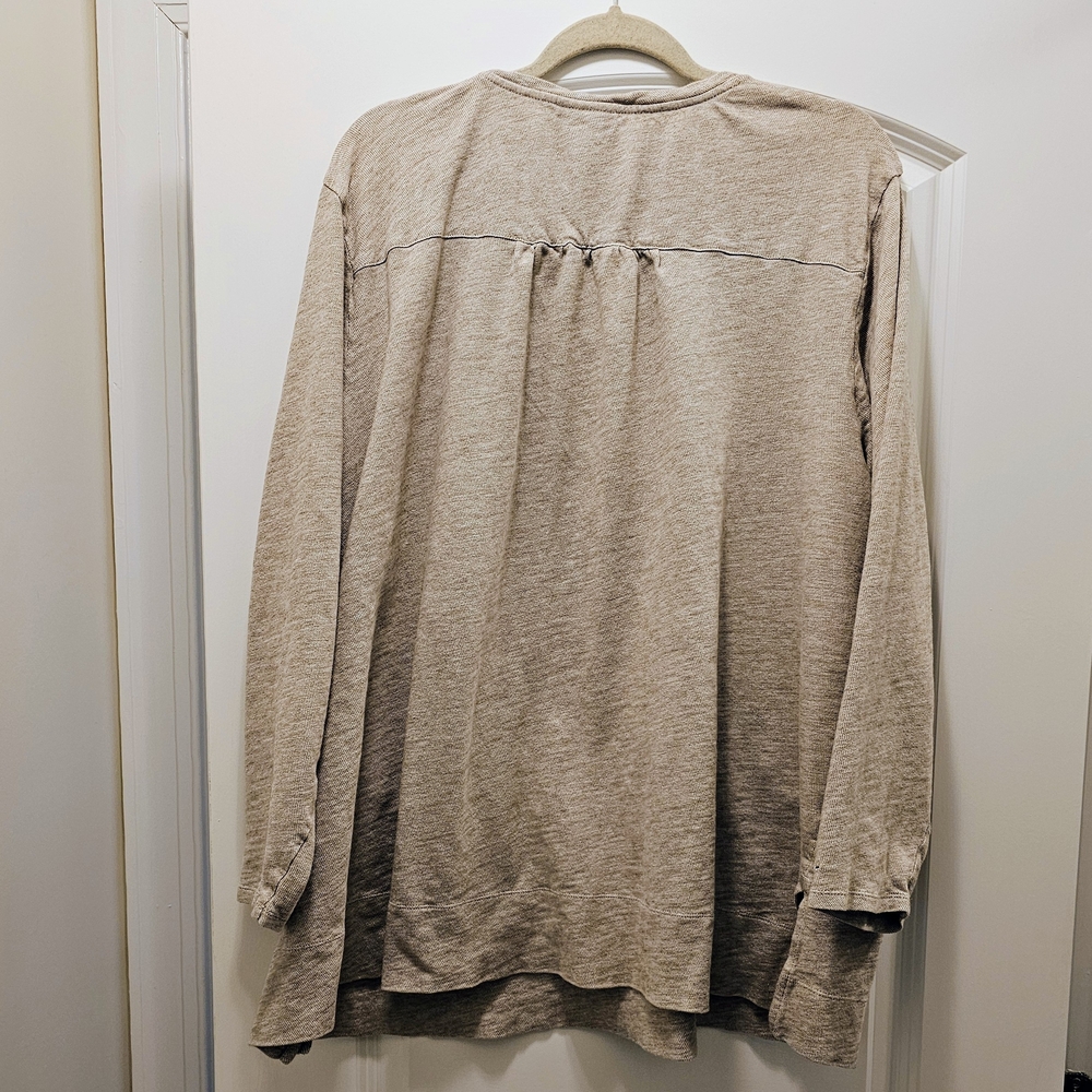J.Jill 4X Taupe Knit Tunic Top V-Neck Long Sleeve Pockets Plus Size Relaxed - Picture 6 of 6